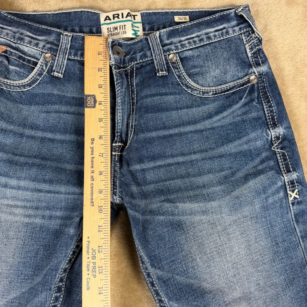 Ariat M7 Slim Fit Straight Leg Jeans Mens 34x30 Medium Wash Blue Denim